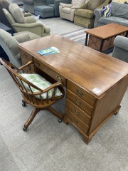 Maple wooden desk and chair