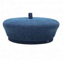 2090P2 | RUSLAN BAGINSKIY Logo Embroidered Denim Beret | EXTRA LARGE | LIGHT DENIM