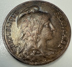 1900 French 10 Centimes \u2013 Bronze Coin