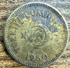 1950 Turkey 5 Kurus Coin