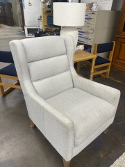 Neutral Wingback Living Room Chair