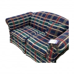 Blue, Red and Green Plaid Loveseat