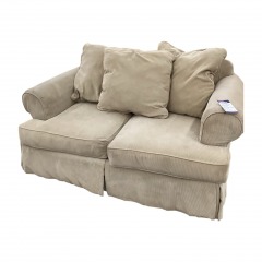 Tan Corduroy Two Cushion Loveseat