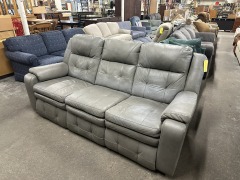 LEATHER COUCH W\/ RECLINERS - ELECTRIC