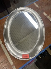 Silver Oval Studded Mirror