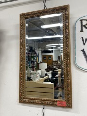 Vintage Ornate Bronze Mirror