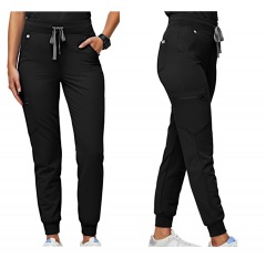 2443R4 | FIGS High Waisted Zamora Jogger Scrub Pants | SMALL \/ PETITE | BLACK