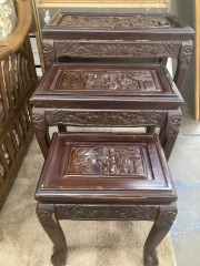 Vintage Chinoiserie Nesting Table Set of Three