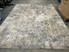 Grey Gold Abstract Area Rug 8x10