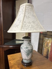 White Bamboo Celadon Table Lamp