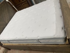 Powder Blue & White Queen Mattress (used)