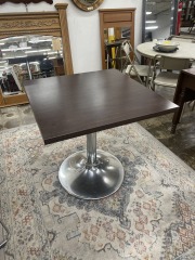 Chrome Leg Woodtop Table