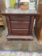 Traditional Cherry Finish Three Drawer Nightstand