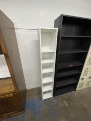 Super Slim Tall White Bookshelf