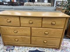 Young America Light Wood Seven Drawer Dresser