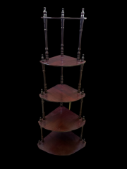 5-Tier Mahogany Corner Shelf \u2013 Wood Turned Spindles, 50\