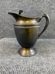 Vintage Silver-Plated Creamer Pitcher with Decorative Handle