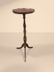 Vintage Pedestal Side Table with Tray Top