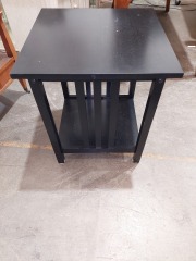 BLACK MISSION STYLE END TABLE