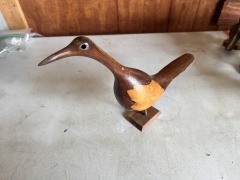 Hand-Carved Wood Shorebird Statue