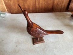 Hand-Carved Wood Shorebird Statue
