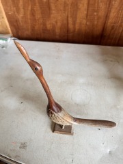 Hand-Carved Wood Shorebird Statue