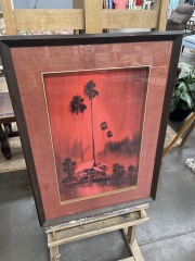 Vintage Tropical Landscape Painting