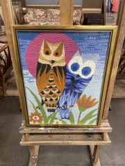 Adorable Owls Handmade Fiber Art