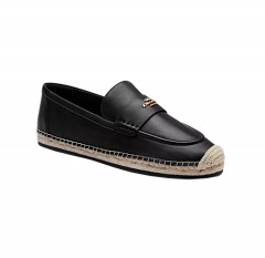 2495R7 | COACH Lockup Leather Loafer Espadrille | WOMEN'S 6 | BLACK
