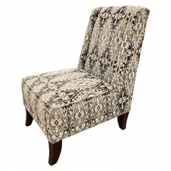 Brown\/Tan Pattern Upholstered Armless Chair