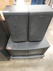 Sony Speaker Set w\/ some Cone Damage-Sound Good