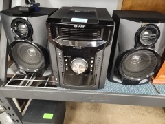 SHARP System DH950P 5-CD Cassette Bluetooth remote WORKS