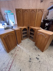 Oak Upper Cabinet Set 8 pcs