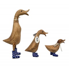 2506R8 | DCUK Handmade Wooden Spotty Boots Duck Trio | BLUE