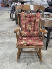Maple Rocker w\/ Red Cushion
