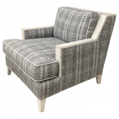 Vanguard Grey Plaid Armchair