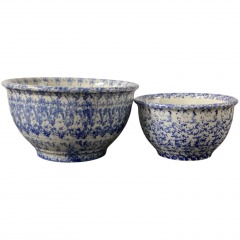 Pair of Spatterware Ceramic Bowls