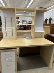 Desk w\/ Hutch & Filing Cabinet