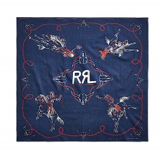 2537P7 | RALPH LAUREN RRL Rodeo Cotton Bandana | BLUE