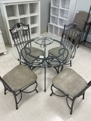 Glass top Table Chair Set