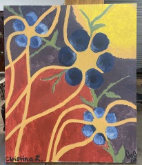 Botanical Shapes Abstract Original Painting (60\