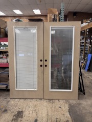 French Door Set with Blinds(72\