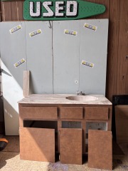 Pink Marbled Composite Top Vanity