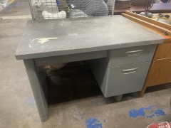 Vintage Grey Metal Desk