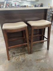 Tan Studed Bar Stool