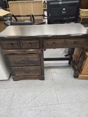 DARK PINE 4 DRAWER DESK