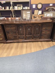 DARK PINE LONG BI-FOLD DRESSER