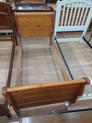PINE TWIN SLEIGH BED FRAME