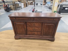 MEDIUM BROWN 5 DRAWER 2 DOOR BUFFET TABLE
