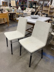 Modern Beige Tweed Dining Chair Each